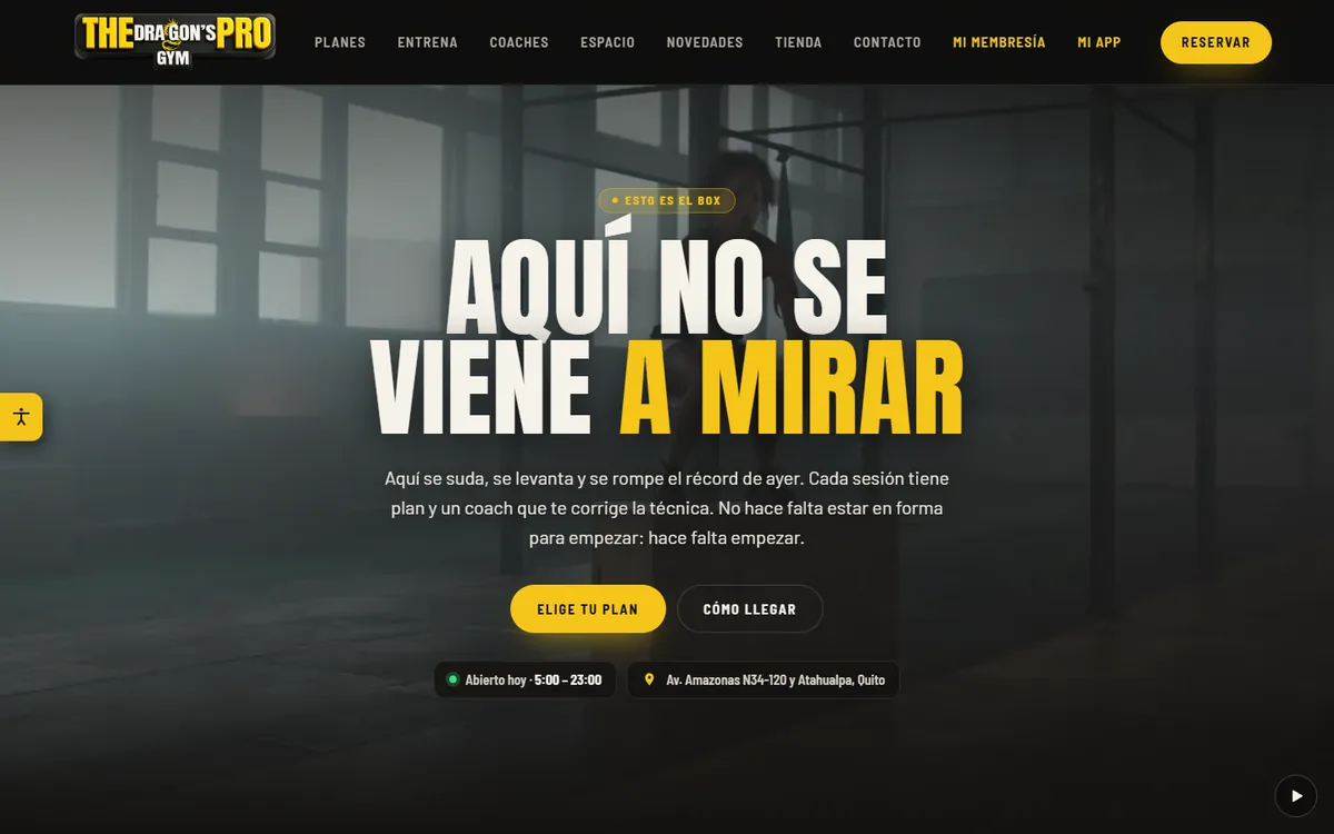 Sample website of the template: Gym and training