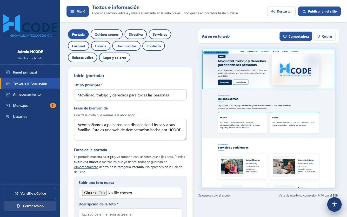 Textos e información