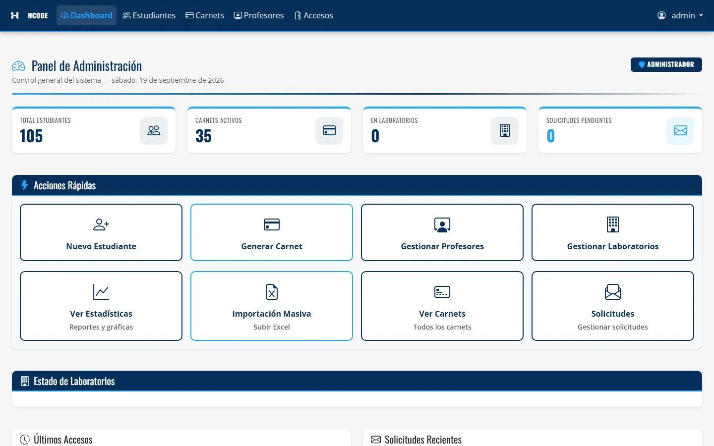 Panel de administración