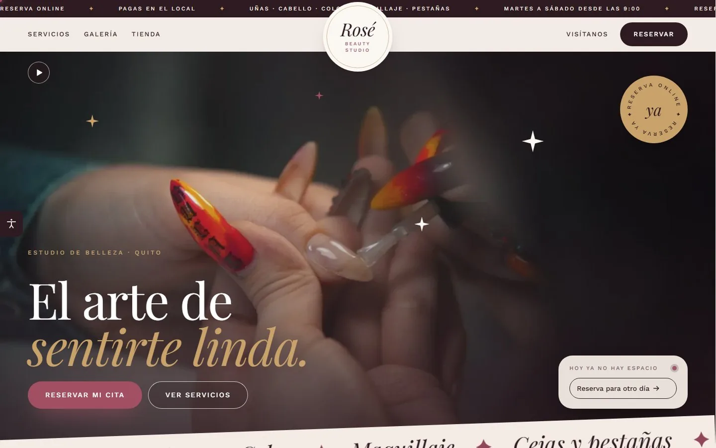 Beauty Salon Template: System Screenshot